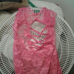 Woman's lingerie pink lace
